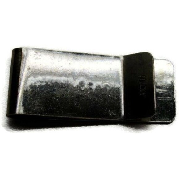 Act II Money Clip Etched Stainless Steel Credit Card Cash Silver Tone Engravable - Picture 7 of 10